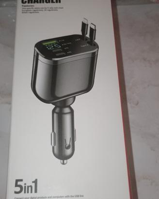 Caricabatteria per Auto 5 in 1
