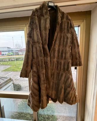 Giaccone duoble in vera pelle e Lapin Vintage