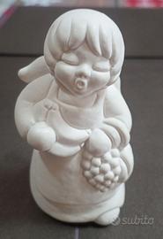 Statuetta Angelo in gesso bianco