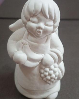 Statuetta Angelo in gesso bianco