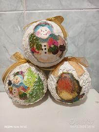 palline di Natale realizzato con stucco a neve , d
