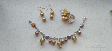 Bracciale anello orecchini