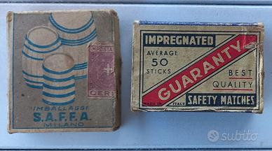 2 Scatole Fiammiferi Vintage SAFFA Anni 30/50