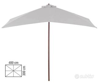 Ombrellone in Legno a Carrucola 4x3 M