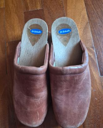 Dr. Scholl's. Zoccoli in legno e pelle 