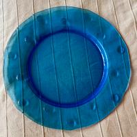 Piatto da portata vetro azzurro