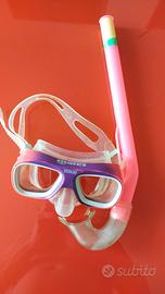 2 Maschere con boccaglio junior e  2 occhialini