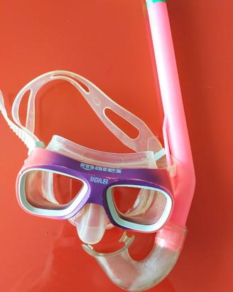 2 Maschere con boccaglio junior e  2 occhialini