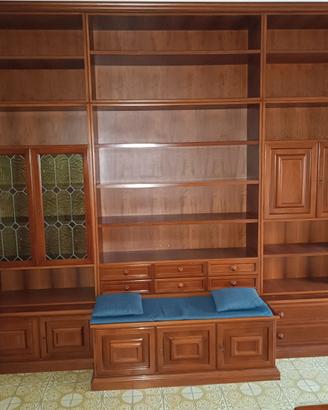 Libreria anni '70  in massello di noce