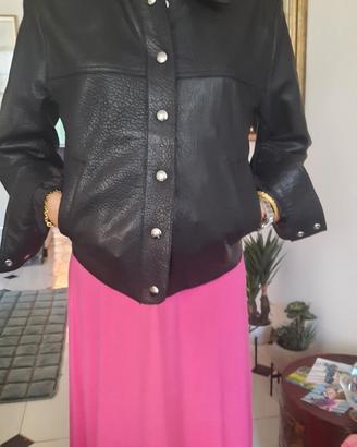 Giacca in pelle donna Mango