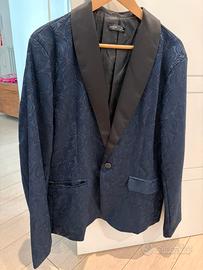 Giacca damascata uomo blu smokink taglia L