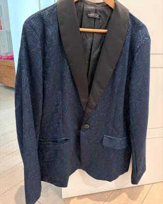 Giacca damascata uomo blu smokink taglia L
