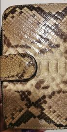 Portafoglio pelle colore beige e marrone