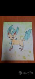 Disegno su tela fatto a mano Pokemon Leafeon