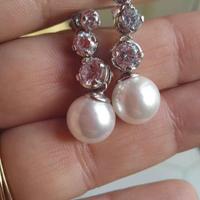 orecchini argento e perle