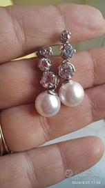orecchini argento e perle