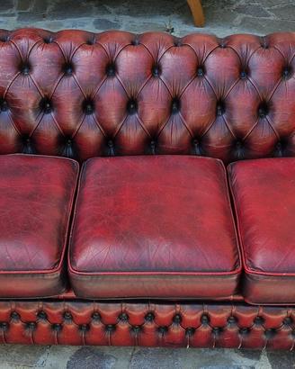 Divano 3 posti chesterfield vintage 
