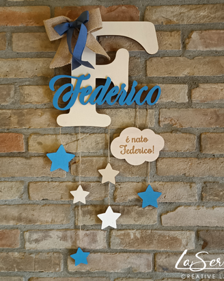 Fiocco Nascita Iniziale + Nome