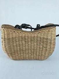 borsa donna in paglia intr con manici in pelle 