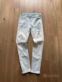 jeans skinny blu/bianco