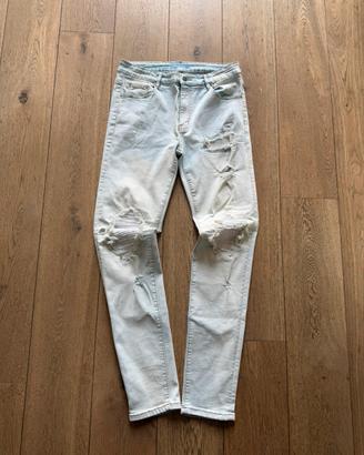 jeans skinny blu/bianco