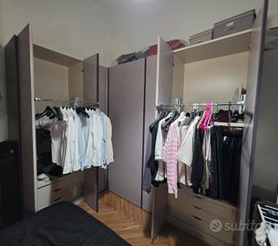 armadio 8 ante angolare con cabina e cassettiere 