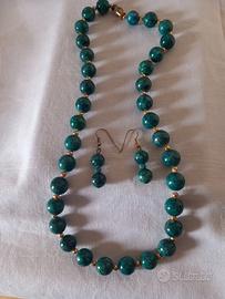 Parure Vintage Collana e orecchini- Pietra dura Ve