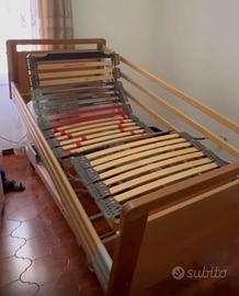 Letto ortopedico elettrico con sponde e materasso