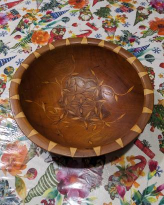 Centrotavola portafrutta svuotatasche in legno