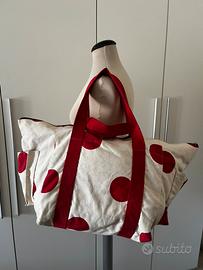 Borsa valigia in tela di cotone