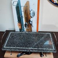 pietra ollare con base in legno
