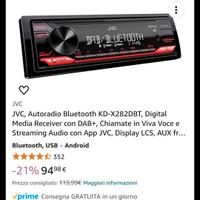 autoradio JVC mp3 bluethoot aux