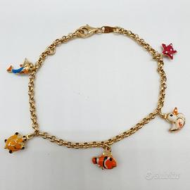 COD.1432.25 BRACCIALE ORO GIALLO 18K 750 CIONDOLI