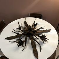 Grande lampadario in ferro battuto larga 90 cm