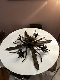 Grande lampadario in ferro battuto larga 90 cm