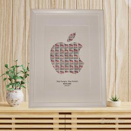 Quadro Apple Steve Jobs con francobolli Americani