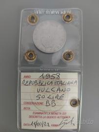 50 lire 1958 Repubblica italiana Vulcano 