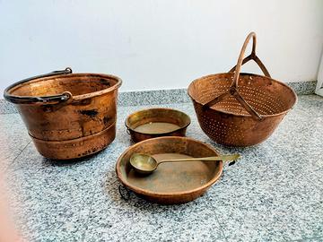 Set pentole rame vintage