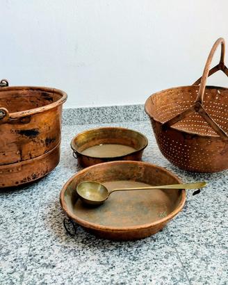 Set pentole rame vintage