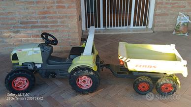 Trattore giocattolo Class con rimorchio a pedali
