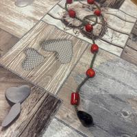 Collana corallo indiana e argento