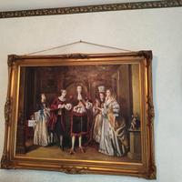 Quadro classico con scena nobiliare – cornice dora