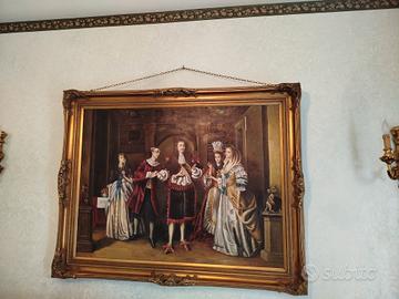 Quadro classico con scena nobiliare – cornice dora
