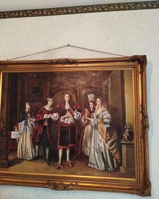 Quadro classico con scena nobiliare – cornice dora