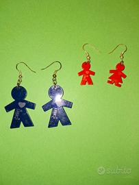 Orecchini i birikini  donna blu e rossi