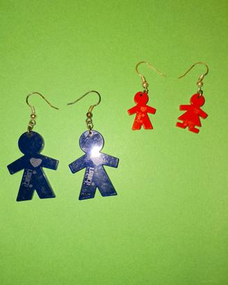 Orecchini i birikini  donna blu e rossi