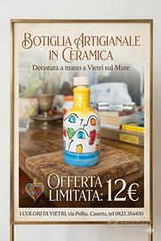 Bottiglia in ceramica artigianale di Vietri sul Ma