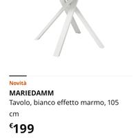 tavolo rotondo bianco effetto marmo Ikea mariedamm