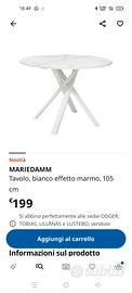 tavolo rotondo bianco effetto marmo Ikea mariedamm