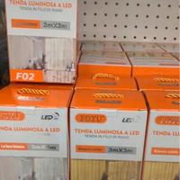 Tenda luminosa natalizia led per interno edesterno